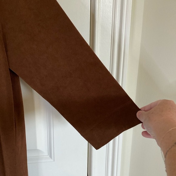 Chicos Womens Brown Open Front Slinky Cardigan Jacket Size XL Office Career - Picture 5 of 12